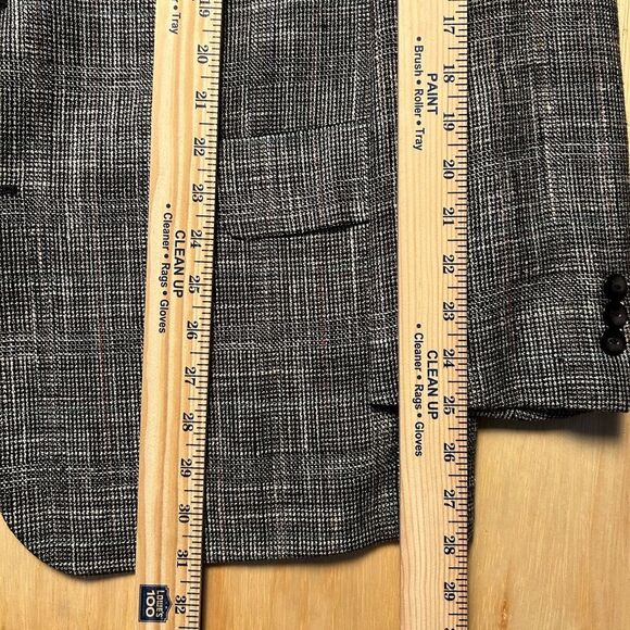 VTG Gino Salvaggi Wool Blend Tweed Black/White w/ rainbow Sport Coat Blazer 44R - Picture 4 of 15